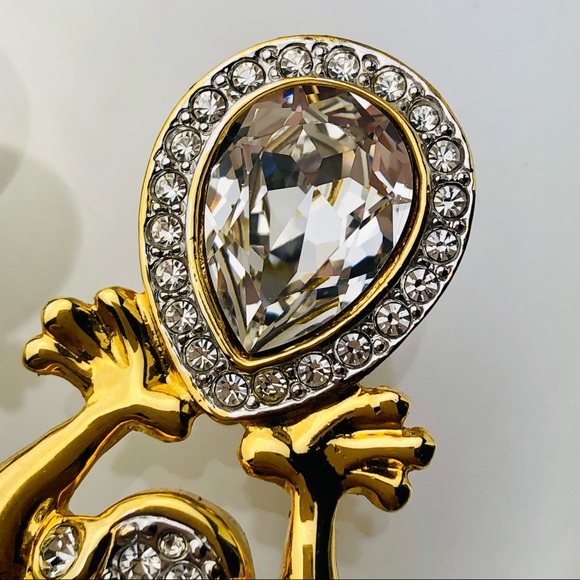 💥🎊🎉HOST PICK 💥🎊🎉 RARE VTG 80s VALENTINO CRYSTAL FROG EARRINGS - Picture 11 of 12